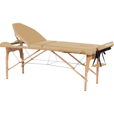 MH Star skládací dřevěné lehátko WT325A - 71cm - béžové