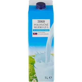 Tesco polotučné mlieko 1,5 % 1 l