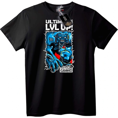 NOONEBRAND Тениска Ultimate ниво нагоре Gaming - 7XL, Black