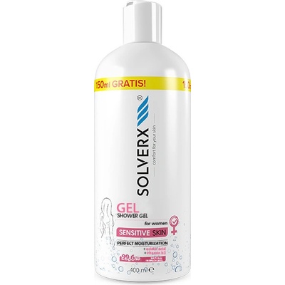 Solverx Sensitive Skin sprchový gél pre ženy 400 ml