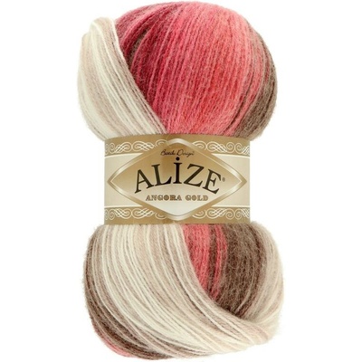Alize Angora Gold Batik 1984 červeno hnedá