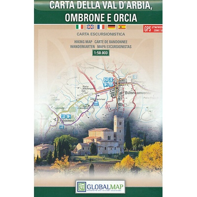 mapa Val d'Arbia,Ombrone e Orcia 1:50 t.