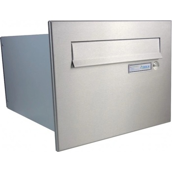 1x poštovní schránka B-24 k zazdění do sloupku + čelní deska se zvonkem - NEREZ / šedá