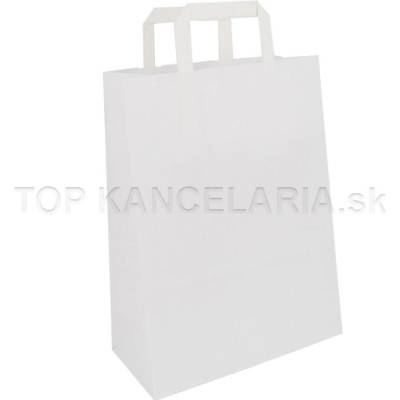 Harmanec Papierová taška s plochou rúčkou 32x12x41cm Biela