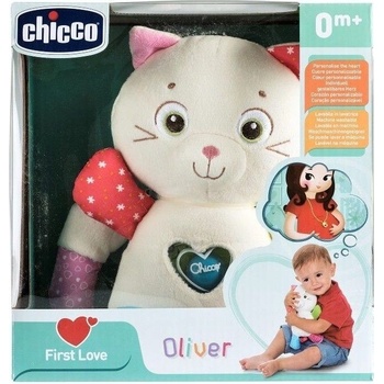 Chicco First Love kočička Oliver s chrastítkem