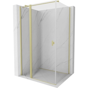 Mexen Mist T отваряема душ кабина 120 x 75 см, прозрачна, златисто четкавано - 8A4T-120-075-55-00 (8A4T-120-075-55-00)