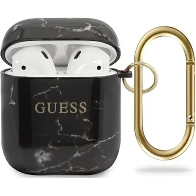 Guess Калъф Guess GUACA2TPUMABK за AirPods, черен, Marble Collection (GUACA2TPUMABK)