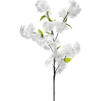 PartyDeco Umělá květina – Kvetoucí třešeň, 97 cm, bílá