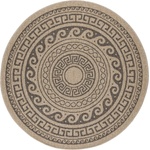 Ayyildiz Черно-бежов кръгъл външен килим ø 120 cm Comilla - Ayyildiz Carpets (COMILLA1201200887BLACK)
