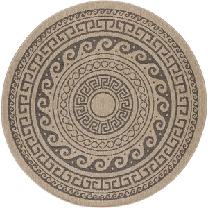 Ayyildiz Черно-бежов кръгъл външен килим ø 120 cm Comilla - Ayyildiz Carpets (COMILLA1201200887BLACK)
