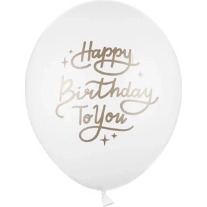 Party Deco Бели балони „Happy Birthday To You (SB14P-305-008)