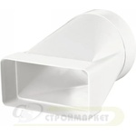 VENTS ПРЕХОД ЗА ВЪЗДУХОВОД 812 ф125/204х60 ПЛОСКО-КРЪГЪЛ ПВЦ (812)