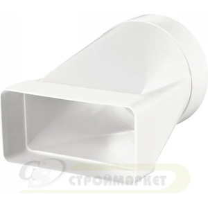 VENTS ПРЕХОД ЗА ВЪЗДУХОВОД 812 ф125/204х60 ПЛОСКО-КРЪГЪЛ ПВЦ (812)