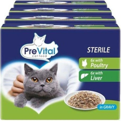 PreVital Cat Sterile drůbeží játra v omáčce 48 x 100 g