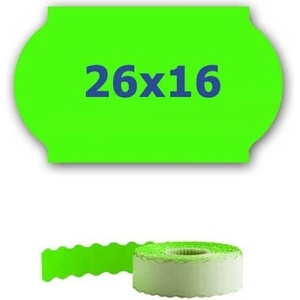 CDRmarket Ценови етикети за клещи, 26 мм x 16 мм, 700 бр. , сигнално зелени (ETRL-26x16-green)