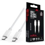 Maxlife TF-0181 1m 100W Type C мъжки-мъжки бял кабел за данни и зареждане (TF-0181)