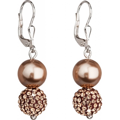 Zlatnictví Zlatíčko visací náušnice Swarovski hnědé 190.00153