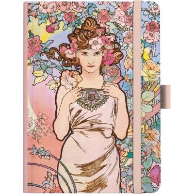 Baloušek Notes A5 Premium 120g Alfons Mucha 2027 linky Růžový