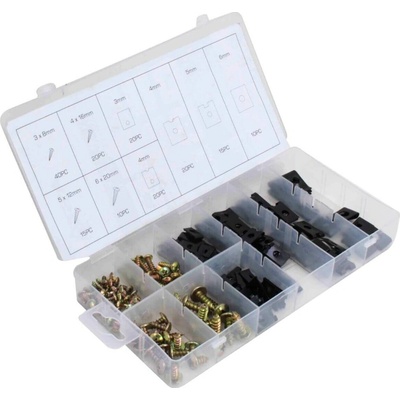 Samořezné šrouby a pružné matice pro karosérie, různé rozměry, sada 170 ks - ASTA – Zboží Mobilmania