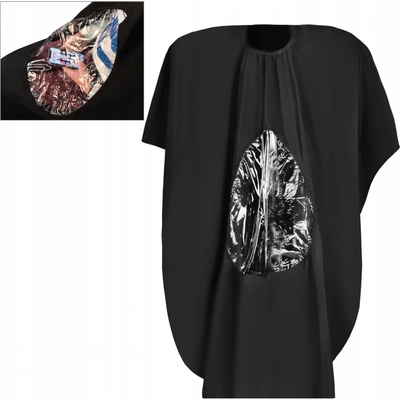 ISO Kadeřnická pelerýna-pláštěnka s otvorem na mobil černá