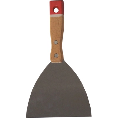 TOPTRADE špachtľa nerezová, s drevenou, nitovanou rukoväťou, 120 mm, profi