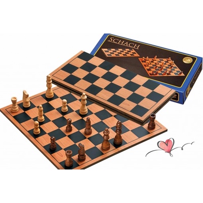 Malé dřevěné skládací šachy