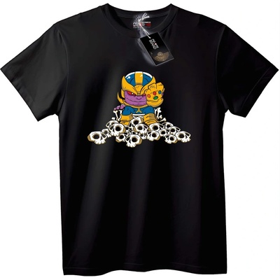 NOONEBRAND Тениска Chibi Thanos с черепи - M, White
