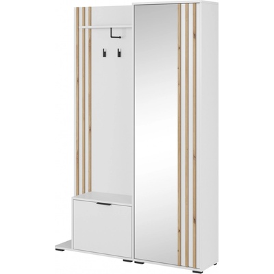 Piaski Předsíňová stěna Nelly 131 cm dub artisan bílá – Zboží Dáma