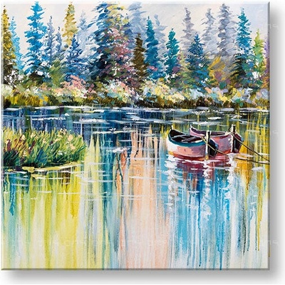 Maľovaný obraz na stenu KRAJINA 60x60 cm - 60×60 cm / Klasický 2 cm