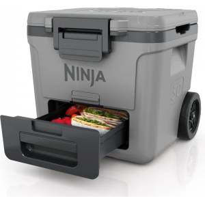 Ninja Хладилна кутия Ninja FrostVault FB230EUGY, 28 л, Пасивна, 48 кена, Поддържа лед до 5 дни, Сухо отделение, Колела, Сив (FB230EUGY)