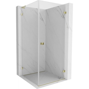 Mexen Lunar-B L дясна душ кабина 80 x 80 см, прозрачна, златна - 832L-080-080-50-00-P (832L-080-080-50-00-P)