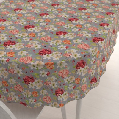 Biante Dekoračný oválny obrus PML-092 Hortenzie a ľalie na sivom 100x140 cm