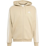 Adidas Мъжки суичър adidas Essentials 3-Stripes French Terry Full-Zip Hoodie - Khaki Three / White - размер XXL (017-4667-0115)
