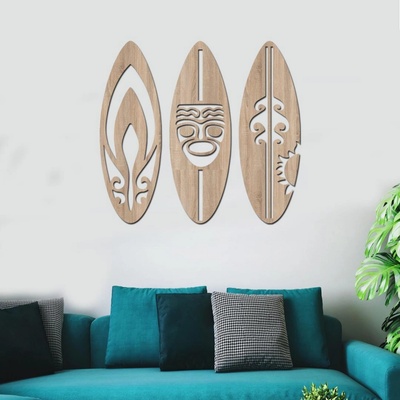 dřevo života Dřevěná dekorace na zeď SURF Zvolte barvu dekoru: Dub Sonoma, Rozměry (cm): 120x120