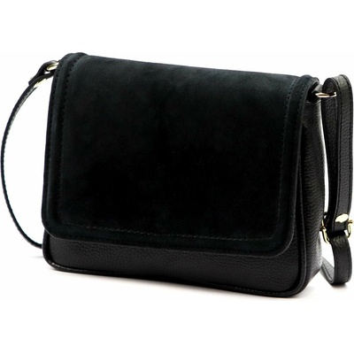 Luka dámska kožená malá čierna crossbody kabelka 26-016
