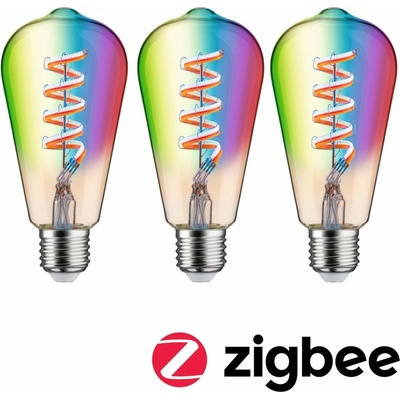 Paulmann Filament 230V Smart Home Zigbee 3.0 LED žárovka ST64 E27 3x6,3W RGBW+ stmívatelné zlatá