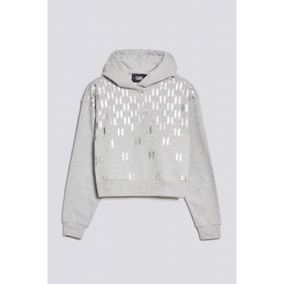 Karl Lagerfeld Monogram Printed Hoodie šedá