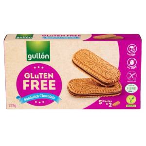 gullón БИСКВИТИ gullon САНДВИЧ БЕЗ ГЛУТЕН С ШОКОЛАДД - 225ГР