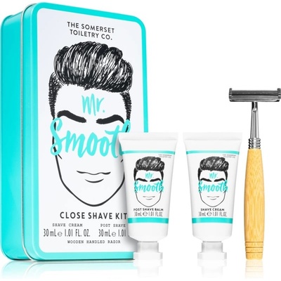 The Somerset Toiletry Co. Mr. Smooth krém na holení 20 ml + balzám po holení 20 ml + holicí strojek 1 ks dárková sada