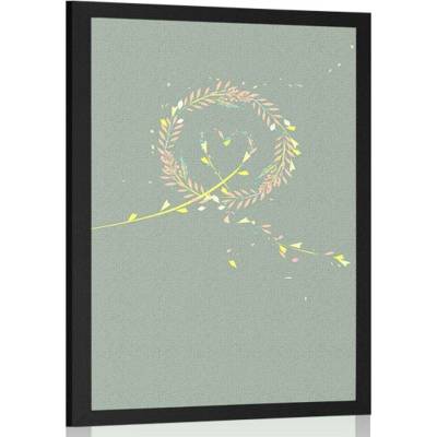 Plakát srdce z lučních květin - 30x45 no frame