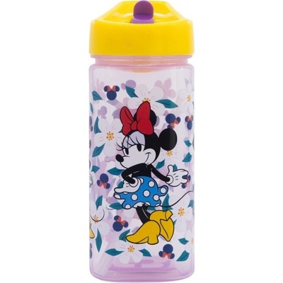 Stor detská fľaša so slamkou Minnie Mouse Square 510 ml