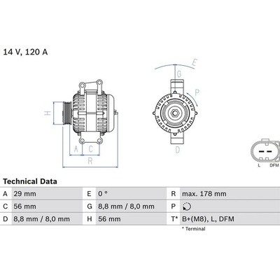 BOSCH 0 986 046 160 generátor (0986046160)