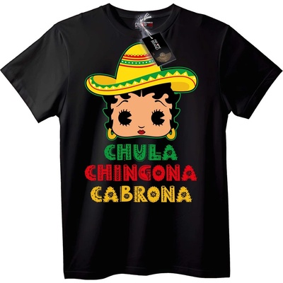 NOONEBRAND Тениска Chula Chingona Cabrona - XS, Black