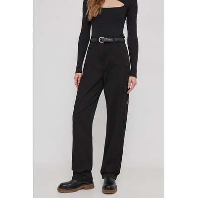 Calvin Klein Jeans Панталон Calvin Klein Jeans в черно със стандартна кройка, с висока талия J20J221297 (J20J221297)