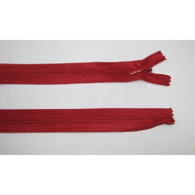 Zips krytý 3mm bordová nedeliteľný 50cm dederon