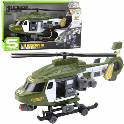 LEAN Toys LeanToys Nosítka pro vojenský vrtulník světla zvuky khaki 1:16