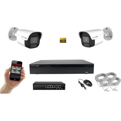 Monitorrs Security IP 2 kamerový set 2 Mpix WTube Plast 6023K2B