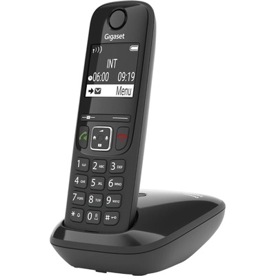 Gigaset Безжичен телефон Gigaset AS690, 2" (5.08cm) монохромен дисплей, адресна памет за 100 номера, черен (1015004)