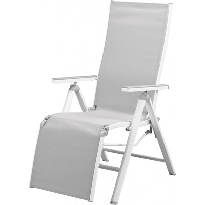 LIVARNO home Hliníkové polohovací křeslo Houston, bílá/světle šedá