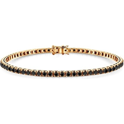 SAVICKI Tenisový náramok žlté zlato s čiernymi diamantmi 1.980 ct 3 mm 19 cm - SAV-B-TENIS-19CM-30SZ-20K-585-CZD-Z